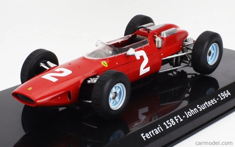 Edicola Ferrari F1 158 N 2 Majster sveta sezóna 1964 John Surtees - Con Vetrina - s vitrínou 1:24 červená