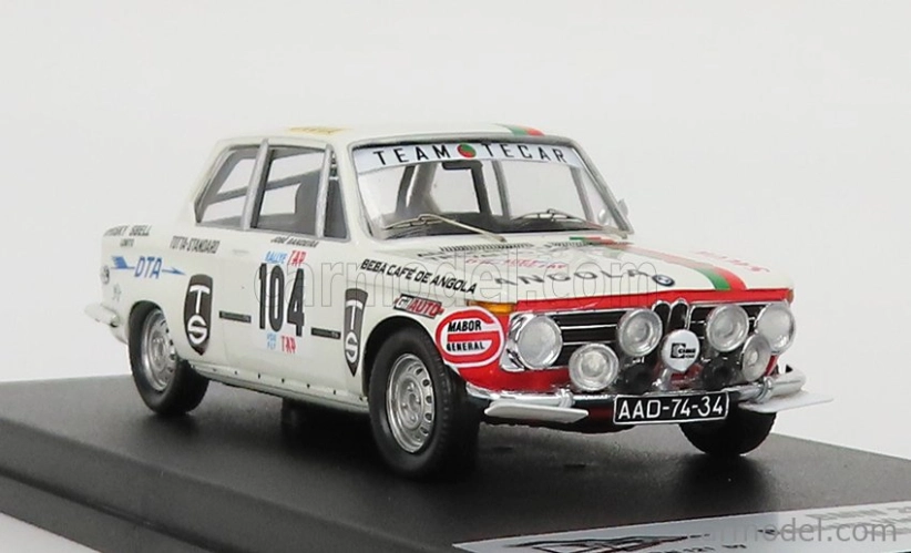 Trofeu BMW 2002ti (night Version) N 104 Rally Tap 1972 B.vieira - J.bandeira 1:43 Bílá