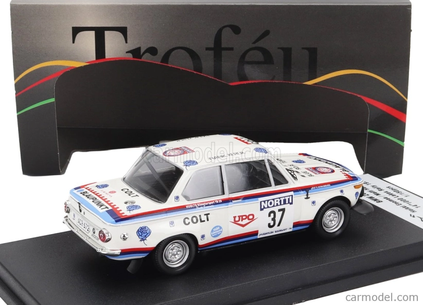 Trofeu BMW 2002 (night Version) N 37 Rally 1000 Lakes 1974 Heikki Enomaa - Matti Hankavaara 1:43 Bílá Modrá Červená
