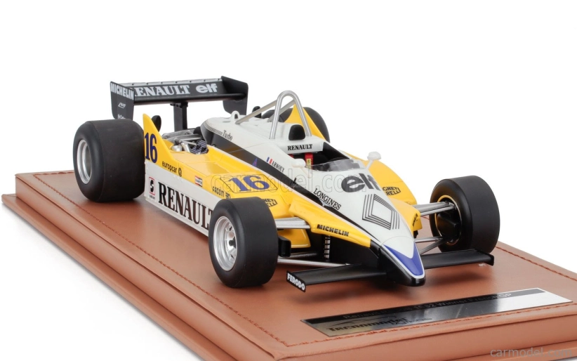 Tecnomodel Renault F1  Re30b V6 Turbo Team Renault Elf N 16 Winner France Gp 1982 Rene Arnoux 1:18 Bílá Žlutá Černá