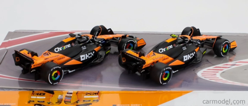 Bburago Mclaren Set F1 2x Mcl38 Team Mclaren N 4 Season 2024 Lando Norris + N 81 Season 2024 Oscar Piastri 1:43 oranžová čierna