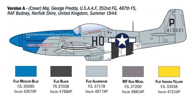 Italeri North american P-51d Mustang Military Airplane 1941 1:72 /