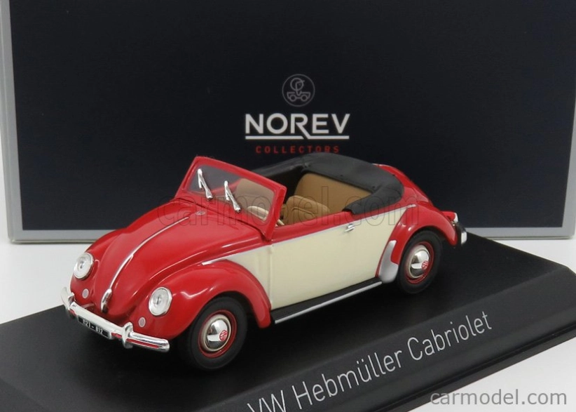 Norev Volkswagen Hebmuller Cabriolet Open 1949 1:43 Červený Krém