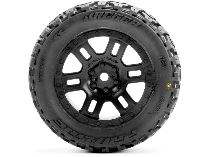 Pro-Line koleso 1:16 s pneu Jaeger, disk Split Six čierny 12mm (2): Arrma Mini Kraton