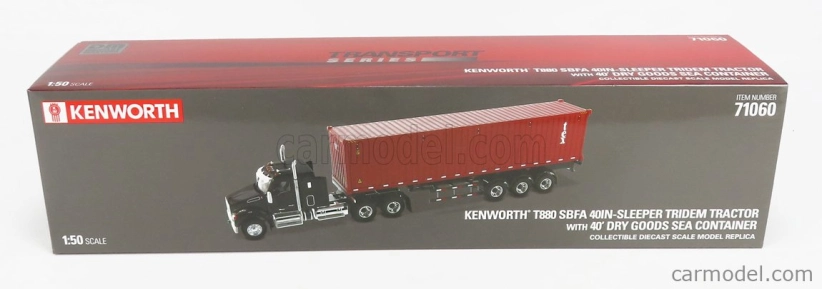 Dm-models Kenworth T880 Sbfa Truck Container 40 1990 1:50 Černá Hnědá