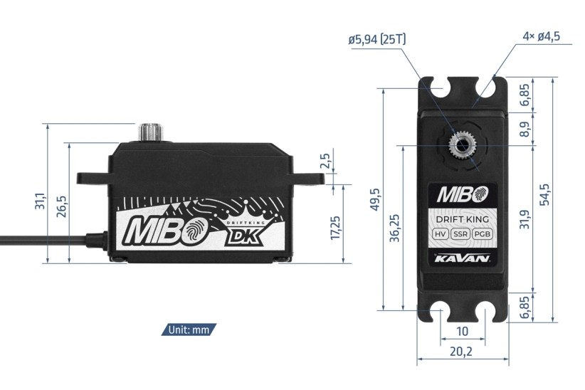 MIBO Drift King LP Programovateľné (RWD Drift Spec/18.0kg/8.4V) Bezkartáčové servo