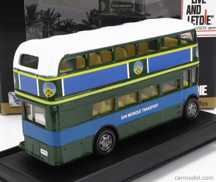 Motor-max Decker Diorama - Autobus 1960 - 007 James Bond - Live And Let Die - Vivi E Lascia Morire 1:36 Modrozelená