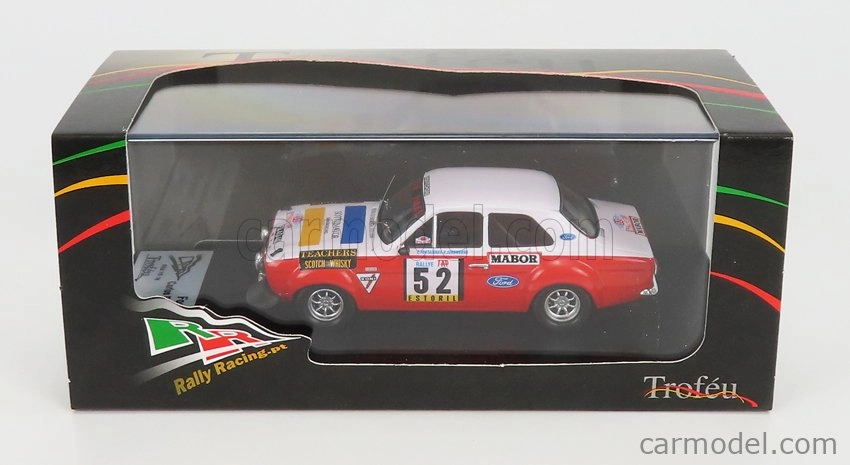 Trofeu Ford england Escort Mki (nočná verzia) N 52 Rally Tap 1974 C.fontainhas - R.seromenho 1:43 Biela červená