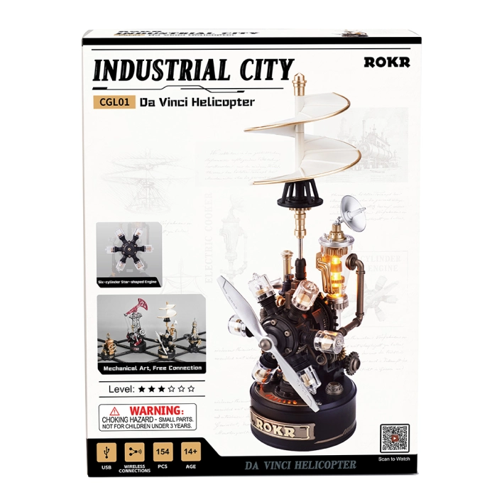 RoboTime 3D mechanická skládačka Da Vinciho vrtulník