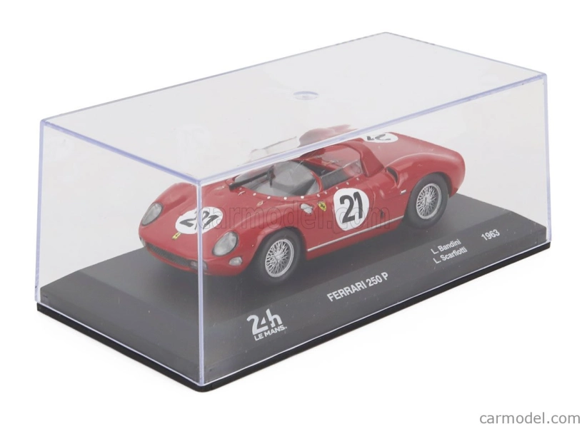 Edicola Ferrari 250p Spider 3.0l V12 Team Ferrari Spa Sefac N 21 Winner 24h Le Mans 1963 Ludovico Scarfiotti - Lorenzo Bandini 1:43 Red