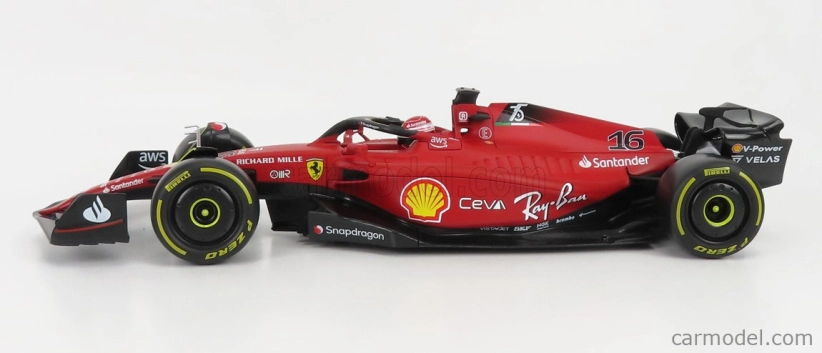 Bburago Ferrari F1-75 Scuderia Ferrari N 16 Season 2022 Charles Leclerc 1:18, červená