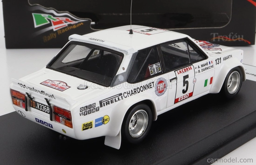 Trofeu Fiat 131 Abarth N 5 Rally Tour De Corse 1980 B.darniche - A.mahe 1:43 Bílá