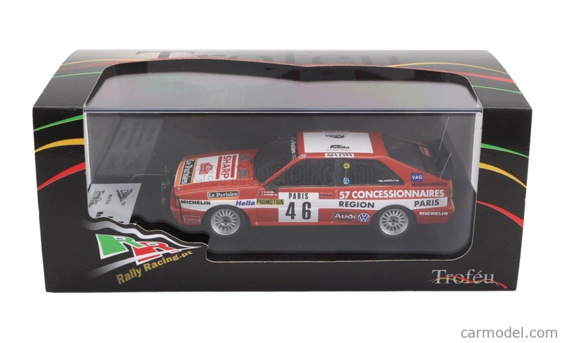 Trofeu Audi Quattro (night Version) N 46 Rally Montecarlo 1982 Henry Cochin - Morin 1:43 Červená Bílá