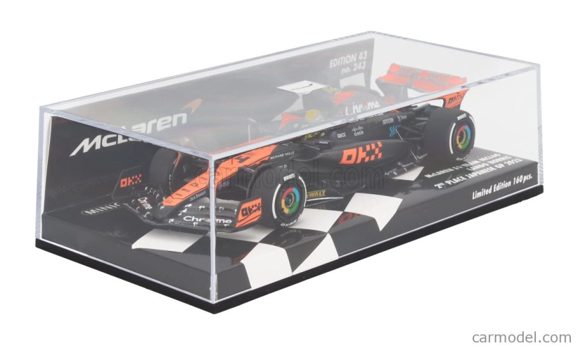 Minichamps Mclaren F1  Mcl60 Team Mclaren N 4 2nd Japan Gp 2023 Lando Norris 1:43 Bílá Oranžová Černá