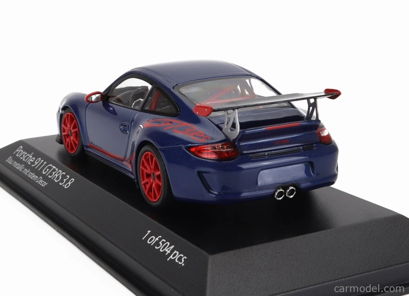 Minichamps Porsche 911 997-2 Gt3 Rs 3.8 Coupe 2009 - Red Wheels 1:43 Blue
