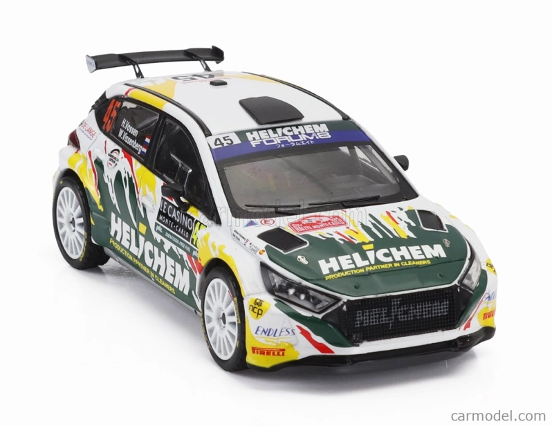 Ixo-models Hyundai I20 N Rally2 N 45 Rally Montecarlo 2024 Henk Vossen - Willem Vissenberg 1:43 Biela Zelená Žltá