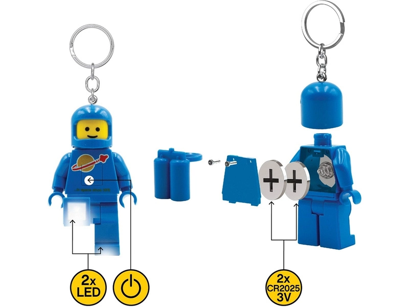 Svietiaca kľúčenka LEGO - Kozmonaut modrý