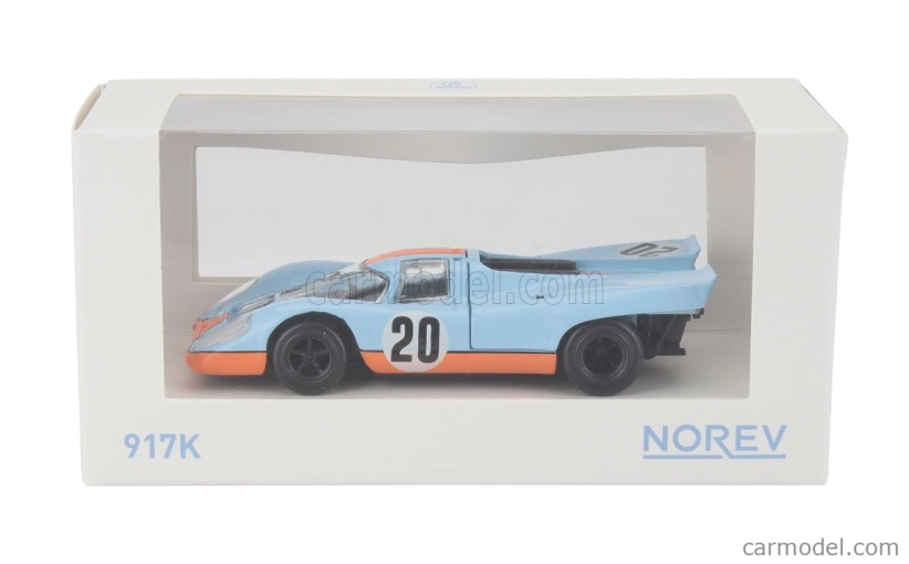 Norev Porsche 917k 4.5l Team John Wyer Automotive Engineering Ltd Gulf N 20 24h Le Mans 1970 Jo Siffert - Brian Redmann 1:43 Svetlo modrá oranžová