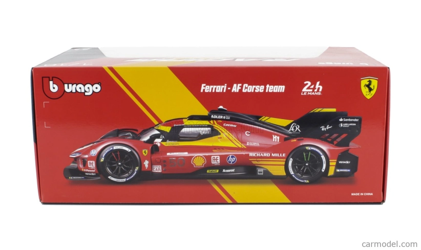 Bburago Ferrari 499p 3.0l Turbo V6 Team Ferrari Af Corse N 50 Winner 24h Le Mans 2024 Antonio Fuoco – Miguel Molina – Nicklas Nielsen 1:18 Red