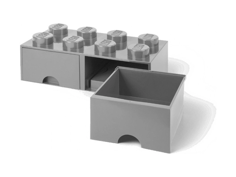 LEGO úložný box s šuplíky 250x500x180mm - tmavě šedý