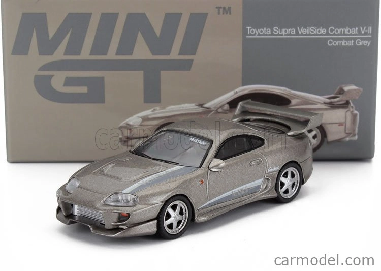 Mini-gt Toyota Supra Veilside Combat V-ii Coupe Lhd 1995 1:64 sivá