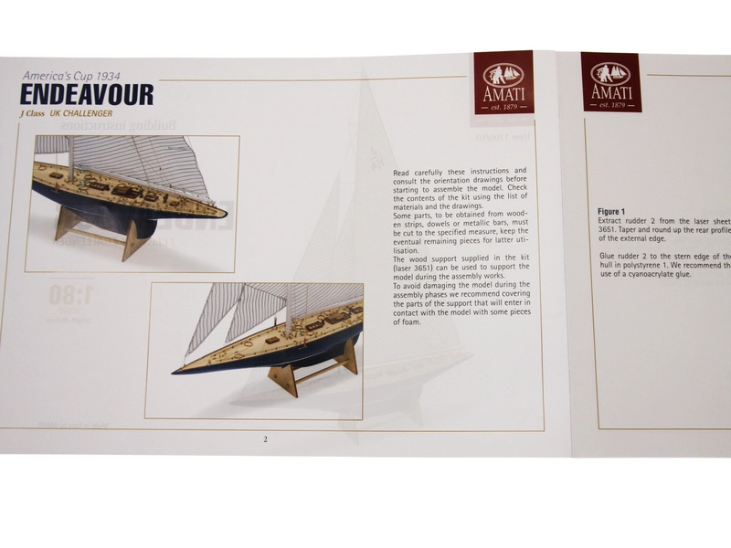 Stavebnica AMATI Endeavour 1934 1:80 s hotovým trupom