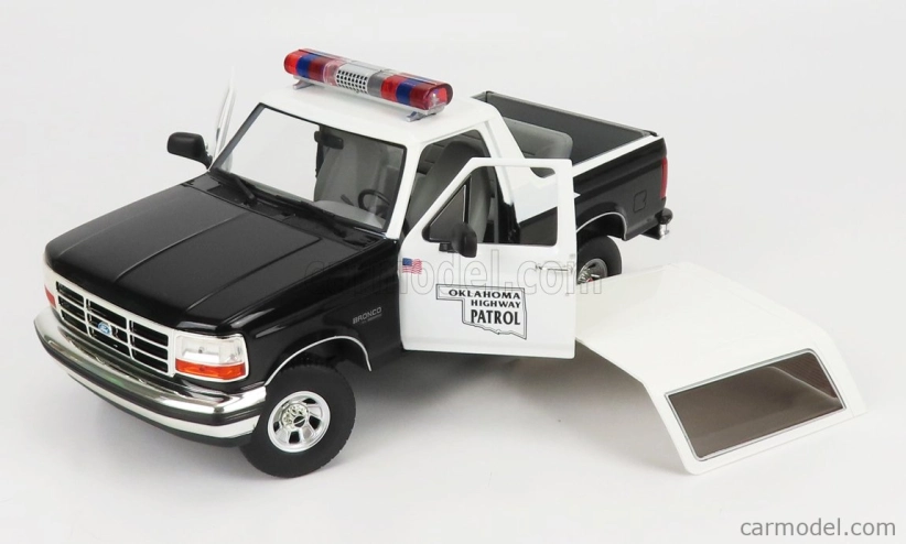 Greenlight Ford usa Bronco Oklahoma Highway Patrol Police 1996 1:18 Černá Bílá
