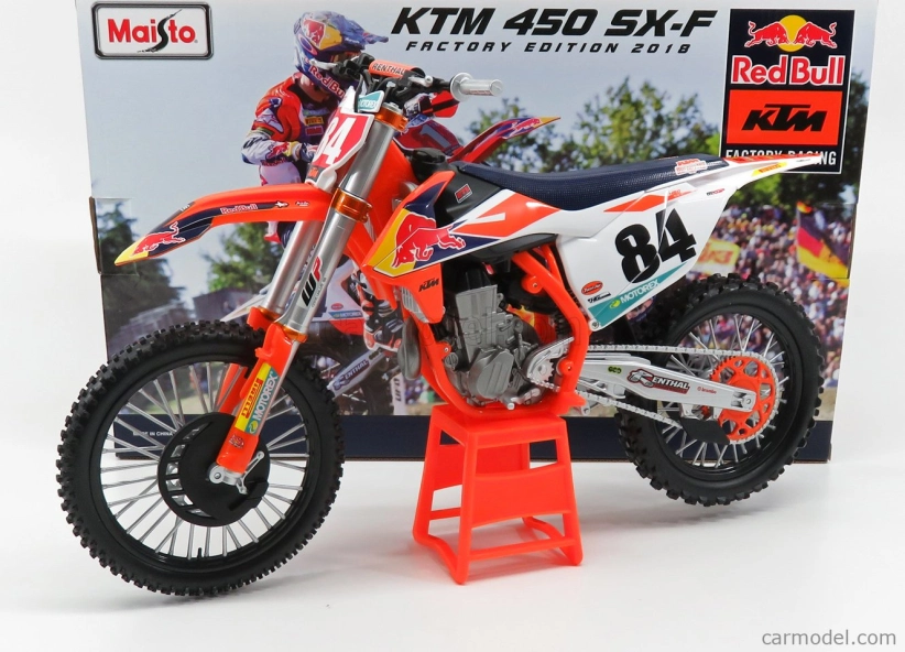 Maisto KTM 450 Sx Red Bull N 84 Jeffrey Herlings Supercross World Champion 2018 1:6 oranžovo-biela