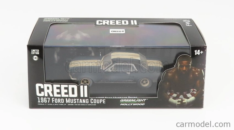 Greenlight Ford usa Mustang Coupe 1967 - Adonis Creed's Ii 1:43 Matt Black