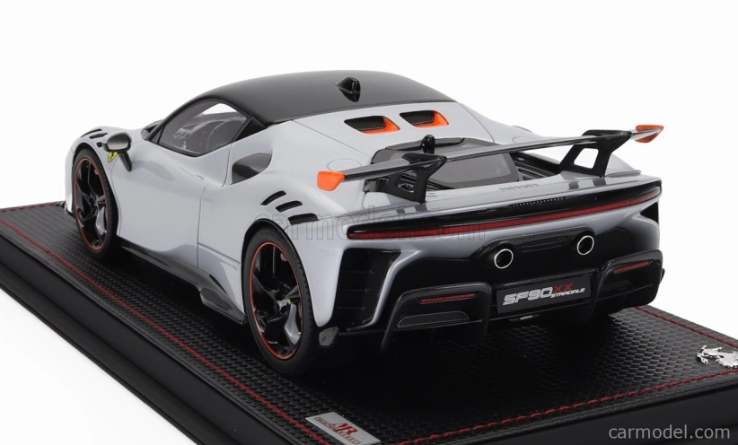 Mr-models Ferrari Sf90 Xx Stradale 2024 - Con Vetrina - With Showcase 1:18 Bianco Artico - Bílá Met Oranžová Černá