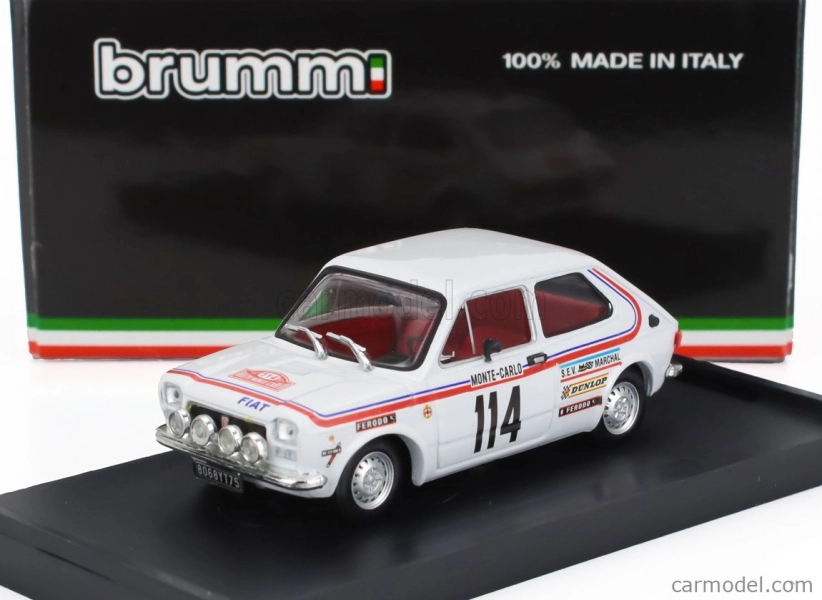 Brumm Fiat 127 1-series (night Version) N 114 Rally Montecarlo 1973 Bernard Dongues - Christian Soulie 1:43 Bílá
