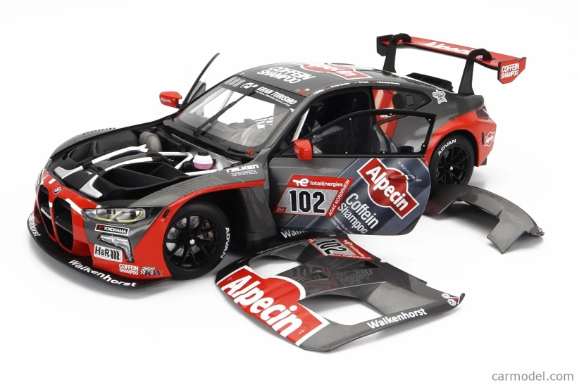 Minichamps BMW radu 4 M4 Gt3 Team Walkenhorst Motorsport N 102 24h Nurburgring 2022 Jorg Muller - Mario Von Bohlen - Ben Tuck - Jorn Schmidt Staade 1:18 Sivá oranžová