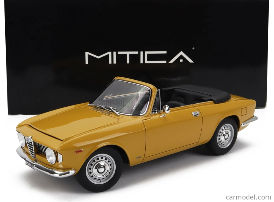Mitica Alfa romeo Giulia 1600 Gtc Cabriolet Otvorený 1964 - Interiér Čierna 1:18 Giallo Ochre - Žltá