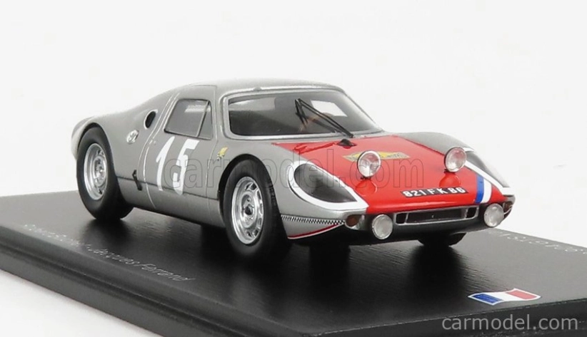 Spark-model Porsche 908 Gts N 15 Winner Rally Routes Du Nord 1966 R.buchet - J.ferrand 1:43 Silver Red