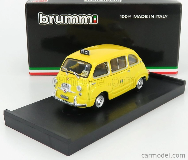 Brumm Fiat 600d Multipla Taxi Milano 1970 1:43 Žltá