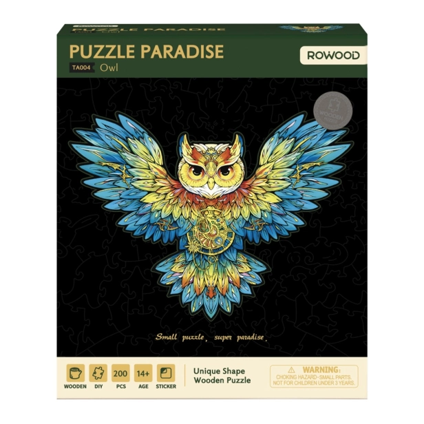 RoboTime Drevené puzzle Sova