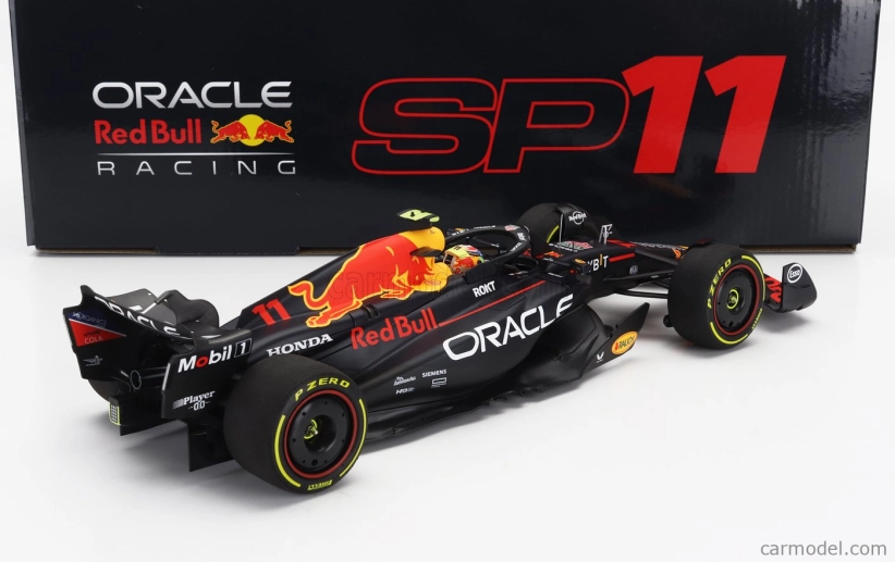 Minichamps Red bull F1  Rb19 Team Oracle Red Bull Racing N 11 2nd Monza Italy Gp 2023 Sergio Perez 1:18 Matt Blue