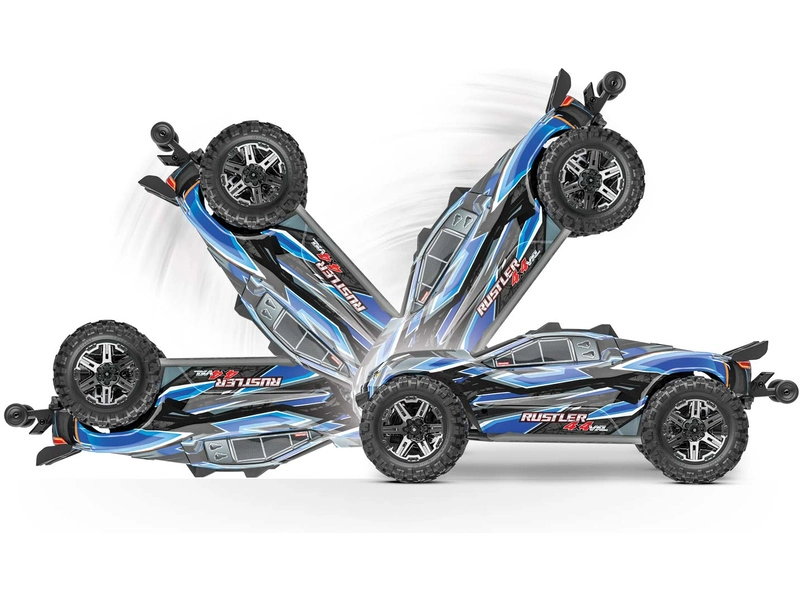 RC auto Traxxas Rustler 1:10 VXL HD 4WD RTR, modrá