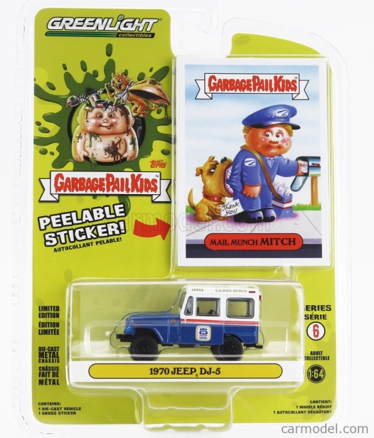 Greenlight Jeep Dj-5 Mail Munch Mitch 1970 1:64 modrá biela