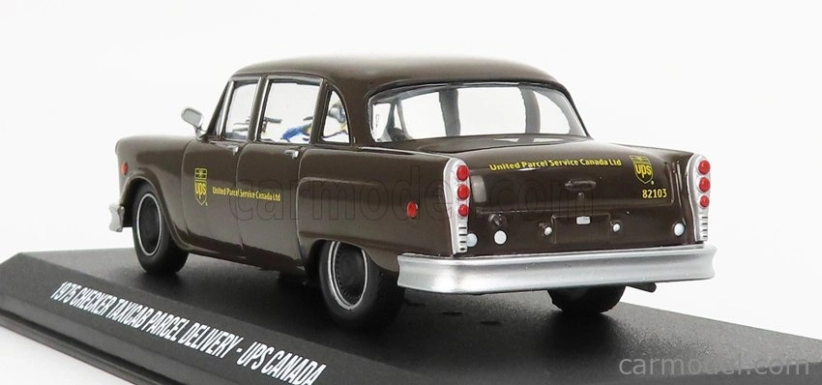 Greenlight Checker Taxi Cab Ups Kanada 1975 1:43 Brown