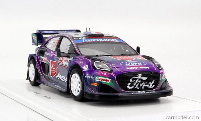 Spark-model Ford england Puma Rally1 Team Ford World Rally M-sport N 7 4th Rally Sardinia Italy 2022 P.l.loubet - V.landais 1:43 Purple Blue Grey
