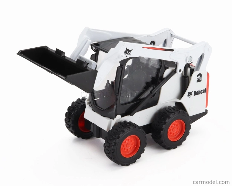 Bburago Mercedes benz Actros 2 Gigaspace Truck Pianale Trasporto Bobcat Ruspa Gommata Front Loader Scraper 2016 1:43 Černá Oranžová