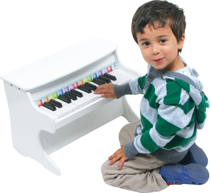 Malá drevená hudobná hračka Piano White