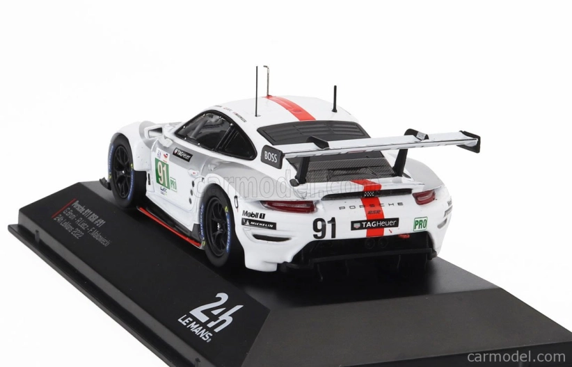 Ixo-models Porsche 911 991-2 4.2l Team Porsche Gt N 91 Winner Lmgte Pro Class 24h Le Mans 2022 Gianmaria Bruni - Richard Lietz - Frederic Makowiecki 1:43 Biela Sivá Červená