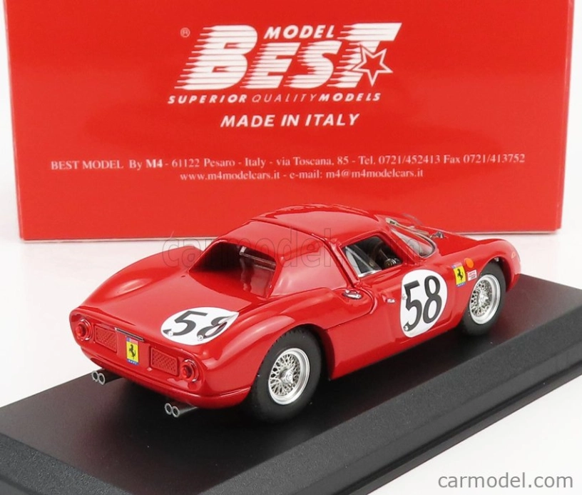 Best-model Ferrari 250lm 3.3l V12 Team N.a.r.t. N 58 24h Le Mans 1964 J.rindt - D.piper 1:43 Red