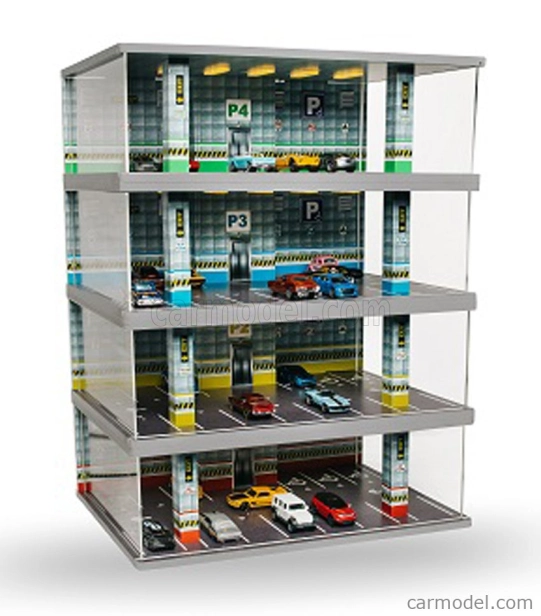 Atlantic Vetrina display box Diorama Parcheggio 4 Piani - Parking 4 Floor - Cars Not Included - Lungh.lenght Cm 43.0 X Largh.width Cm 25.0 X Alt.height Cm 56.0 1:64 Různé