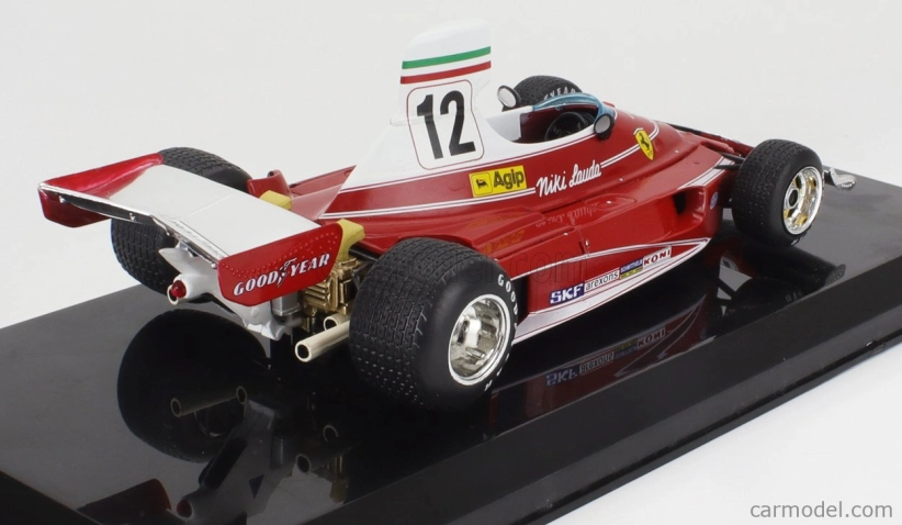 Edicola Ferrari F1 312t Team Ferrari Sefac N 12 World Champion Season 1975 Niki Lauda - Con Vetrina - With Showcase 1:24 Červená Bílá