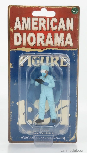 American diorama Figures Man - Hazmat Crew Figure Vi 1:24 Světle Modrá