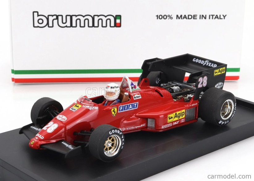 Brumm Ferrari F1 126c4 N 28 Belgium Gp 1984 Rene Arnoux - s figúrkou vodiča 1:43 červená čierna