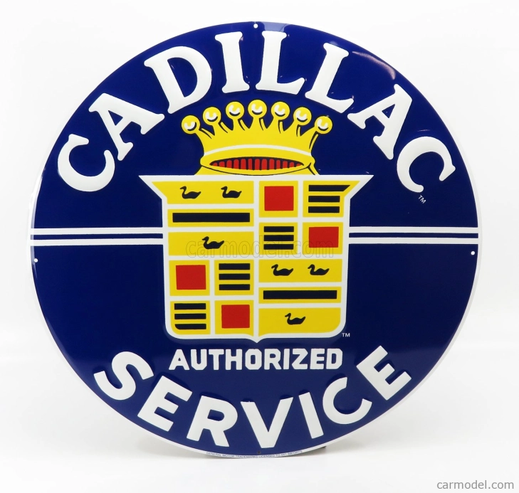 Edicola Accessories Metal Round Plate - Cadillac Service 1:1 Blue